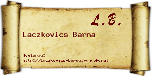 Laczkovics Barna névjegykártya