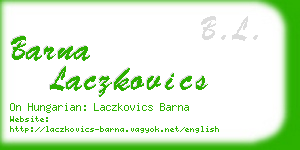 barna laczkovics business card